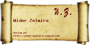 Wider Zelmira névjegykártya